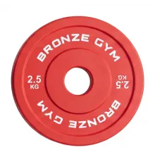 Диск олимпийский BRONZE GYM тяжелоатлетический красный 2,5 кг